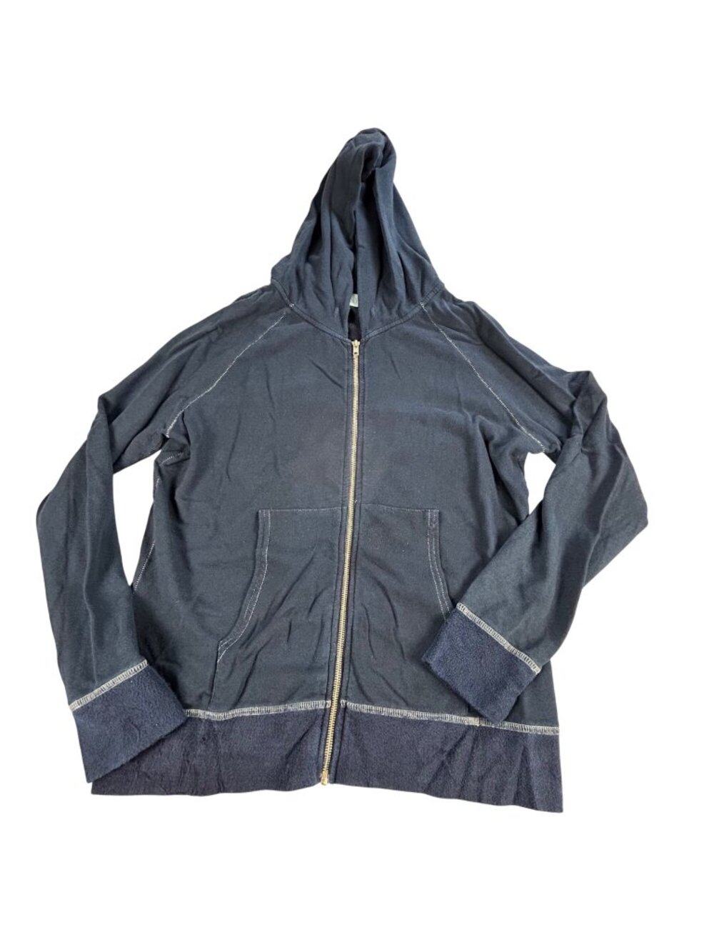 M Singer Full Zip Navy Blue Hoodie Mens L Designer Long Sleeve Lightweight Cozy